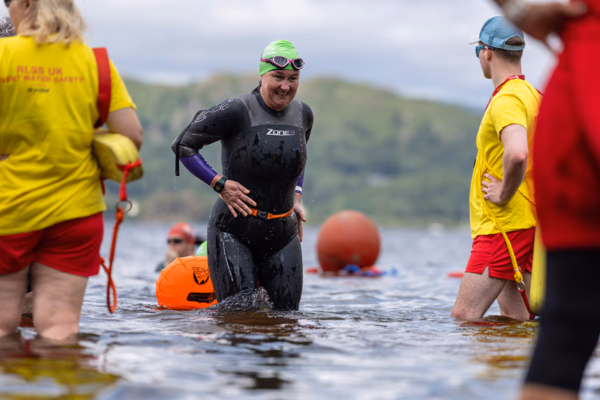 Swimmer in Zone3 wetsuit